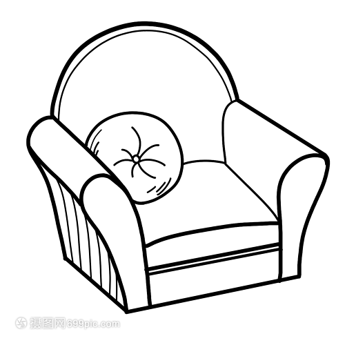 沙發簡筆畫線稿